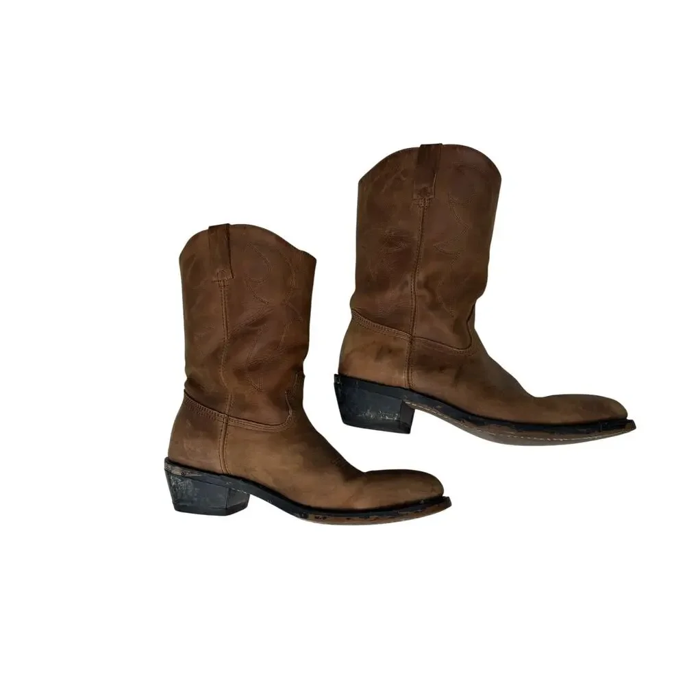 Five Star Western Roper Boots Brown Leather Cowboy Boots Men’s Size 9